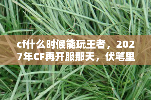 cf什么时候能玩王者,2027年CF再开服那天,伏笔里藏的约定,让我鼻子一酸 cf什么时候能玩王者,2027年CF再开服那天,伏笔里藏的约定,让我鼻子一酸