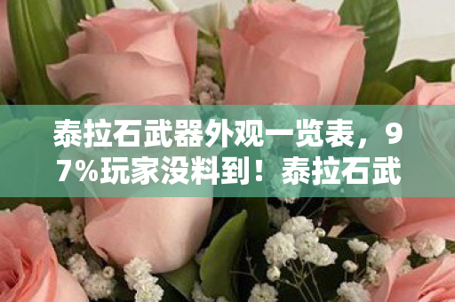 泰拉石武器外观一览表,97%玩家没料到!泰拉石武器在主机端竟比手游慢3倍?这操作反差绝了 泰拉石武器外观一览表,97%玩家没料到!泰拉石武器在主机端竟比手游慢3倍?这操作反差绝了