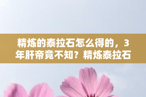 精炼的泰拉石怎么得的,3年肝帝竟不知?精炼泰拉石背后藏着多少玩家的血泪史 精炼的泰拉石怎么得的,3年肝帝竟不知?精炼泰拉石背后藏着多少玩家的血泪史