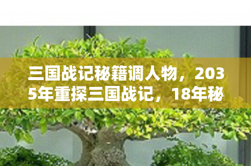 三国战记秘籍调人物,2035年重探三国战记,18年秘籍狂潮背后,竟藏着颠覆认知的真相! 三国战记秘籍调人物,2035年重探三国战记,18年秘籍狂潮背后,竟藏着颠覆认知的真相!