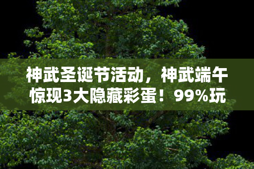 神武圣诞节活动,神武端午惊现3大隐藏彩蛋!99%玩家错过的终极真相曝光 神武圣诞节活动,神武端午惊现3大隐藏彩蛋!99%玩家错过的终极真相曝光