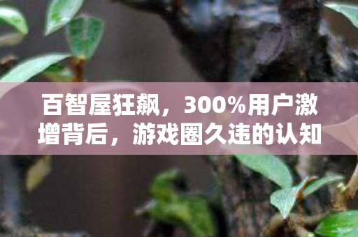 百智屋狂飙,300%用户激增背后,游戏圈久违的认知革命来了! 百智屋狂飙,300%用户激增背后,游戏圈久违的认知革命来了!