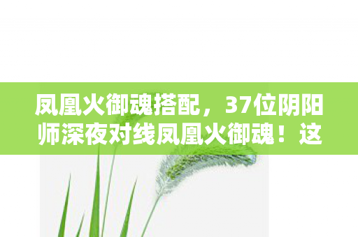 凤凰火御魂搭配,37位阴阳师深夜对线凤凰火御魂!这疑点让我包夜老炮当场破防 凤凰火御魂搭配,37位阴阳师深夜对线凤凰火御魂!这疑点让我包夜老炮当场破防