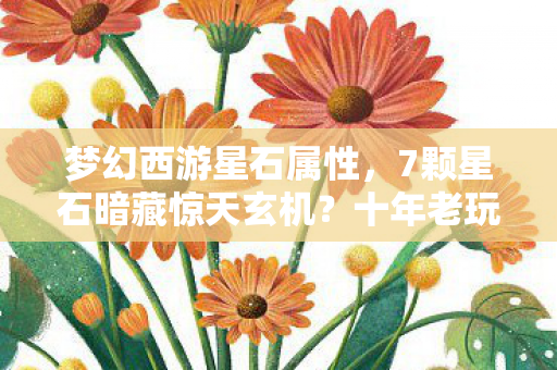 梦幻西游星石属性,7颗星石暗藏惊天玄机?十年老玩家亲历的版本真相! 梦幻西游星石属性,7颗星石暗藏惊天玄机?十年老玩家亲历的版本真相!
