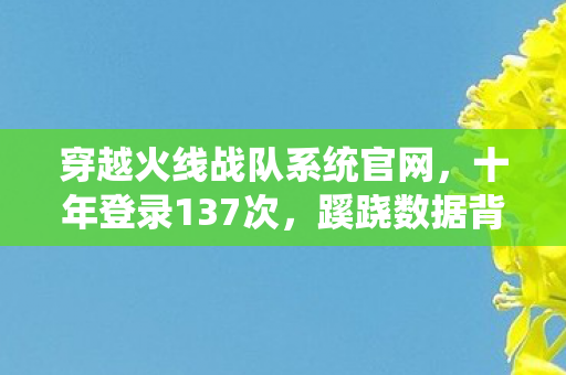 穿越火线战队系统官网,十年登录137次,蹊跷数据背后,后背发凉的逃亡真相 穿越火线战队系统官网,十年登录137次,蹊跷数据背后,后背发凉的逃亡真相