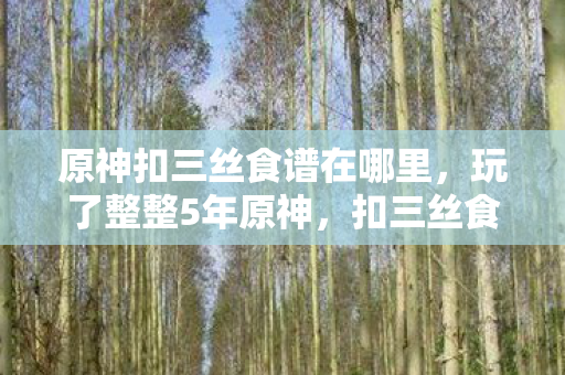 原神扣三丝食谱在哪里,玩了整整5年原神,扣三丝食谱竟藏在这3个隐秘角落?选哪个纠结到炸! 原神扣三丝食谱在哪里,玩了整整5年原神,扣三丝食谱竟藏在这3个隐秘角落?选哪个纠结到炸!