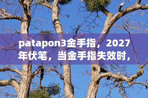 patapon3金手指,2027年伏笔,当金手指失效时,那个说等你的人让我鼻子一酸 patapon3金手指,2027年伏笔,当金手指失效时,那个说等你的人让我鼻子一酸