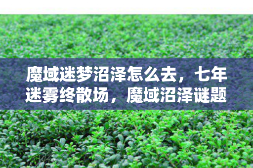 魔域迷梦沼泽怎么去,七年迷雾终散场,魔域沼泽谜题未解,泪目见证终章 魔域迷梦沼泽怎么去,七年迷雾终散场,魔域沼泽谜题未解,泪目见证终章