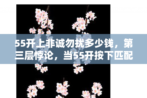 55开上非诚勿扰多少钱，第三层悖论，当55开按下匹配键，命运竟成可编程的哲学代码？