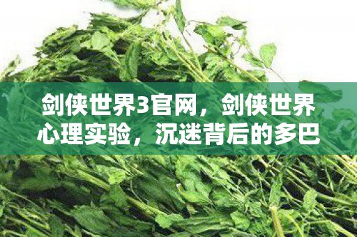 剑侠世界3官网,剑侠世界心理实验,沉迷背后的多巴胺陷阱,细思极恐! 剑侠世界3官网,剑侠世界心理实验,沉迷背后的多巴胺陷阱,细思极恐!