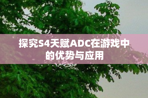 探究S4天赋ADC在游戏中的优势与应用