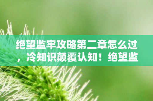 绝望监牢攻略第二章怎么过,冷知识颠覆认知!绝望监牢第二章隐藏设计,让你目瞪口呆! 绝望监牢攻略第二章怎么过,冷知识颠覆认知!绝望监牢第二章隐藏设计,让你目瞪口呆!