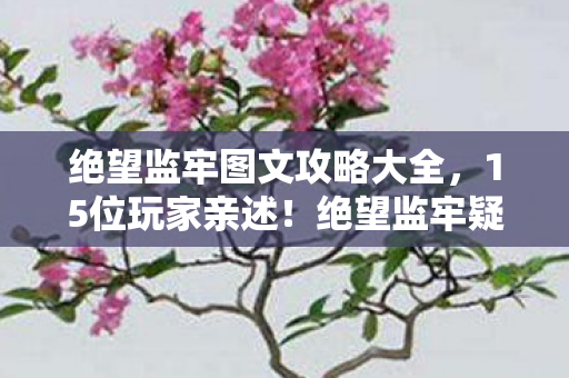 绝望监牢图文攻略大全,15位玩家亲述!绝望监牢疑点大起底,这操作谁能绷得住? 绝望监牢图文攻略大全,15位玩家亲述!绝望监牢疑点大起底,这操作谁能绷得住?