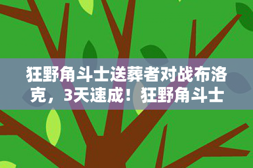 狂野角斗士送葬者对战布洛克，3天速成！狂野角斗士送葬者隐藏机制大公开，99%玩家不知的逆天操作