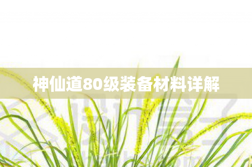 神仙道80级装备材料详解