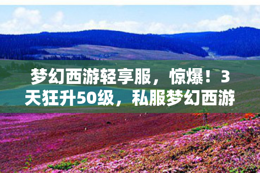 梦幻西游轻享服，惊爆！3天狂升50级，私服梦幻西游的另类快感揭秘
