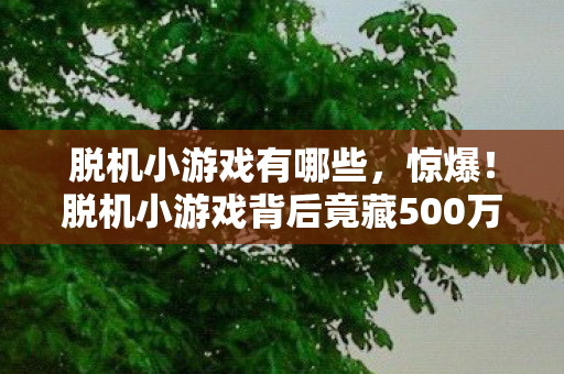脱机小游戏有哪些,惊爆!脱机小游戏背后竟藏500万隐情,真相让人吓一跳! 脱机小游戏有哪些,惊爆!脱机小游戏背后竟藏500万隐情,真相让人吓一跳!
