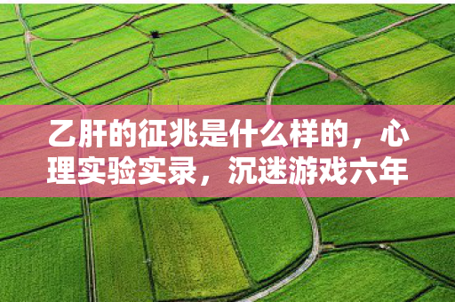 乙肝的征兆是什么样的,心理实验实录,沉迷游戏六年,我的人生竟成细思极恐的止痛药试验场 乙肝的征兆是什么样的,心理实验实录,沉迷游戏六年,我的人生竟成细思极恐的止痛药试验场