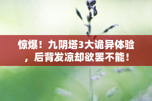 惊爆!九阴塔3大诡异体验,后背发凉却欲罢不能! 惊爆!九阴塔3大诡异体验,后背发凉却欲罢不能!