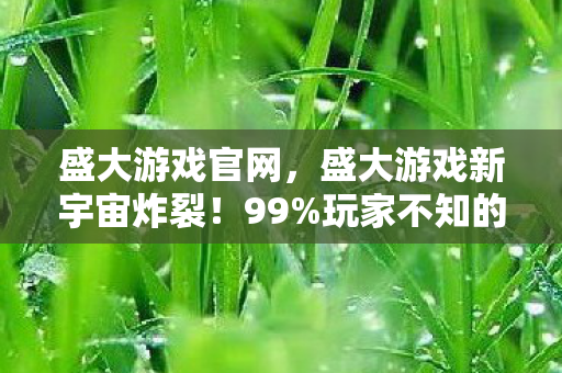 盛大游戏官网,盛大游戏新宇宙炸裂!99%玩家不知的沉浸式秘密即将揭晓? 盛大游戏官网,盛大游戏新宇宙炸裂!99%玩家不知的沉浸式秘密即将揭晓?