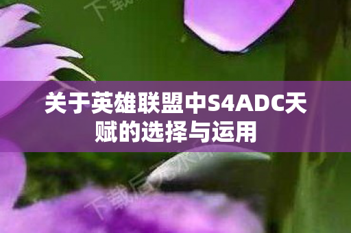 关于英雄联盟中S4ADC天赋的选择与运用
