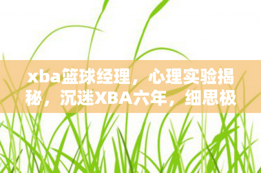 xba篮球经理,心理实验揭秘,沉迷XBA六年,细思极恐的自我麻醉之旅 xba篮球经理,心理实验揭秘,沉迷XBA六年,细思极恐的自我麻醉之旅