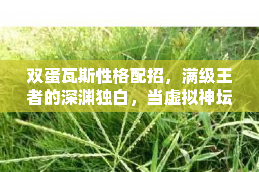 双蛋瓦斯性格配招，满级王者的深渊独白，当虚拟神坛崩塌，现实竟是负分人生