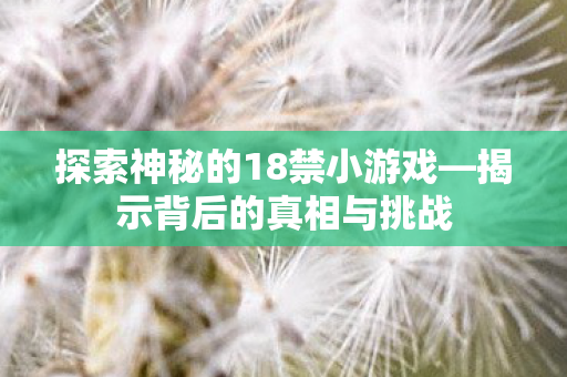 探索神秘的18禁小游戏—揭示背后的真相与挑战 探索神秘的18禁小游戏—揭示背后的真相与挑战