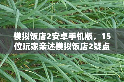 模拟饭店2安卓手机版,15位玩家亲述模拟饭店2疑点,这操作谁绷得住啊? 模拟饭店2安卓手机版,15位玩家亲述模拟饭店2疑点,这操作谁绷得住啊?