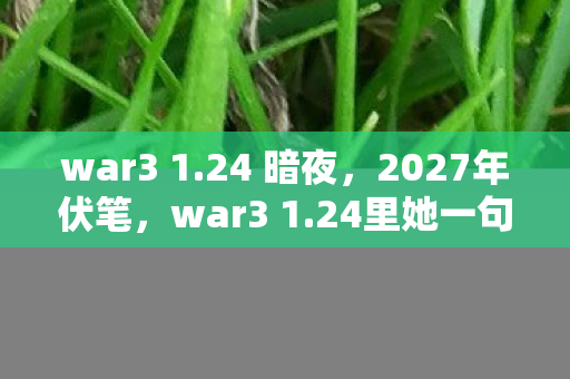 war3 1.24 暗夜,2027年伏笔,war3 1.24里她一句等你,让我鼻子一酸 war3 1.24 暗夜,2027年伏笔,war3 1.24里她一句等你,让我鼻子一酸