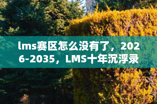 lms赛区怎么没有了,2026-2035,LMS十年沉浮录,那些消失的ID藏着怎样的电竞惊雷? lms赛区怎么没有了,2026-2035,LMS十年沉浮录,那些消失的ID藏着怎样的电竞惊雷?