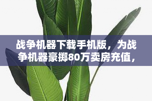 战争机器下载手机版,为战争机器豪掷80万卖房充值,离婚协议藏惊天隐情! 战争机器下载手机版,为战争机器豪掷80万卖房充值,离婚协议藏惊天隐情!