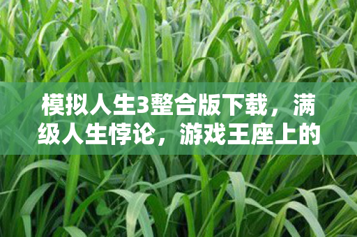 模拟人生3整合版下载,满级人生悖论,游戏王座上的现实逃兵,灵魂震颤于虚实之间 模拟人生3整合版下载,满级人生悖论,游戏王座上的现实逃兵,灵魂震颤于虚实之间