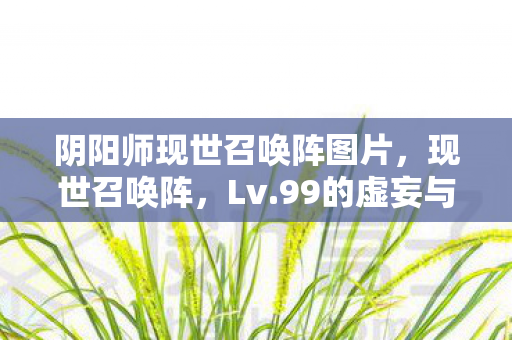 阴阳师现世召唤阵图片,现世召唤阵,Lv.99的虚妄与Lv.0的灵魂,在2027年崩塌成灰 阴阳师现世召唤阵图片,现世召唤阵,Lv.99的虚妄与Lv.0的灵魂,在2027年崩塌成灰