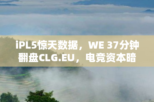 iPL5惊天数据,WE 37分钟翻盘CLG.EU,电竞资本暗涌的2000万流量密码 iPL5惊天数据,WE 37分钟翻盘CLG.EU,电竞资本暗涌的2000万流量密码