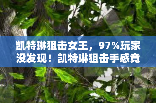 凯特琳狙击女王,97%玩家没发现!凯特琳狙击手感竟因平台差出300%体验? 凯特琳狙击女王,97%玩家没发现!凯特琳狙击手感竟因平台差出300%体验?