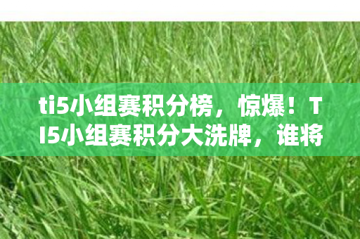 ti5小组赛积分榜,惊爆!TI5小组赛积分大洗牌,谁将逆袭成最终黑马? ti5小组赛积分榜,惊爆!TI5小组赛积分大洗牌,谁将逆袭成最终黑马?