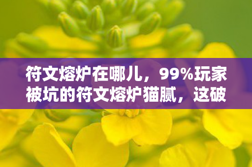 符文熔炉在哪儿,99%玩家被坑的符文熔炉猫腻,这破机制是来抢钱的吧? 符文熔炉在哪儿,99%玩家被坑的符文熔炉猫腻,这破机制是来抢钱的吧?