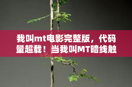 我叫mt电影完整版,代码量超载!当我叫MT暗线触发时,你的神经突触正在头皮发麻地变异 我叫mt电影完整版,代码量超载!当我叫MT暗线触发时,你的神经突触正在头皮发麻地变异