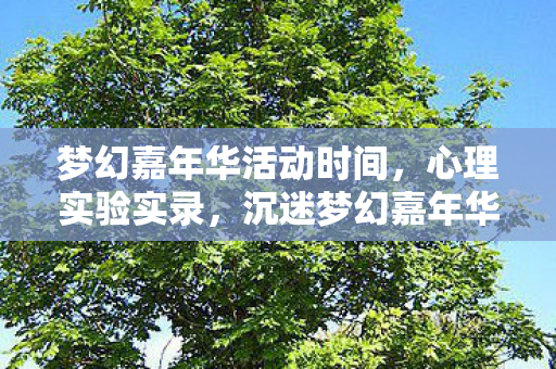 梦幻嘉年华活动时间,心理实验实录,沉迷梦幻嘉年华的细思极恐——我的2027年自我麻醉报告 梦幻嘉年华活动时间,心理实验实录,沉迷梦幻嘉年华的细思极恐——我的2027年自我麻醉报告