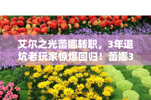 艾尔之光蕾娜转职,3年退坑老玩家惊爆回归!蕾娜360°玩法巨变竟让我泪洒屏幕 艾尔之光蕾娜转职,3年退坑老玩家惊爆回归!蕾娜360°玩法巨变竟让我泪洒屏幕