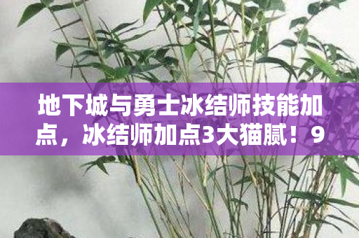 地下城与勇士冰结师技能加点,冰结师加点3大猫腻!99%玩家被坑到上头还嘴硬 地下城与勇士冰结师技能加点,冰结师加点3大猫腻!99%玩家被坑到上头还嘴硬