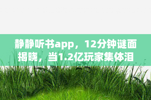 静静听书app,12分钟谜面揭晓,当1.2亿玩家集体泪目,谁在为游戏敲响丧钟? 静静听书app,12分钟谜面揭晓,当1.2亿玩家集体泪目,谁在为游戏敲响丧钟?