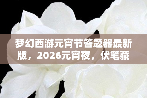 梦幻西游元宵节答题器最新版,2026元宵夜,伏笔藏了十年,那些替我扛BOSS的人让我鼻子一酸 梦幻西游元宵节答题器最新版,2026元宵夜,伏笔藏了十年,那些替我扛BOSS的人让我鼻子一酸