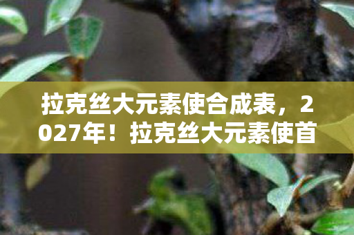拉克丝大元素使合成表,2027年!拉克丝大元素使首曝,10种形态炸裂,玩家集体破防? 拉克丝大元素使合成表,2027年!拉克丝大元素使首曝,10种形态炸裂,玩家集体破防?