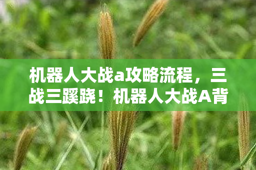 机器人大战a攻略流程,三战三蹊跷!机器人大战A背后真相,揭晓瞬间后背发凉 机器人大战a攻略流程,三战三蹊跷!机器人大战A背后真相,揭晓瞬间后背发凉