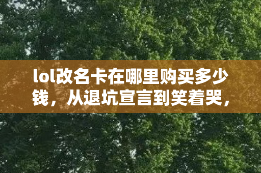 lol改名卡在哪里购买多少钱,从退坑宣言到笑着哭,改名卡真相戳破我最后的倔强 lol改名卡在哪里购买多少钱,从退坑宣言到笑着哭,改名卡真相戳破我最后的倔强