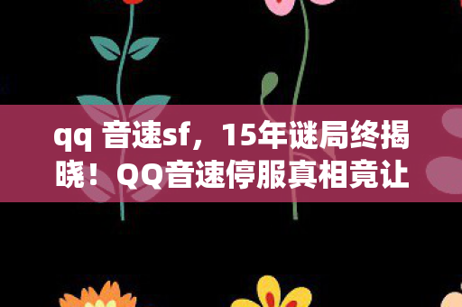qq 音速sf,15年谜局终揭晓!QQ音速停服真相竟让百万玩家泪目 qq 音速sf,15年谜局终揭晓!QQ音速停服真相竟让百万玩家泪目