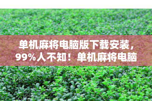 单机麻将电脑版下载安装,99%人不知!单机麻将电脑版竟藏这3大逆天玩法,颠覆你的认知! 单机麻将电脑版下载安装,99%人不知!单机麻将电脑版竟藏这3大逆天玩法,颠覆你的认知!