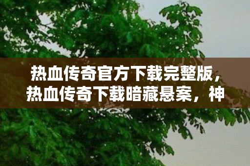 热血传奇官方下载完整版，热血传奇下载暗藏悬案，神秘线索竟引向毛骨悚然真相